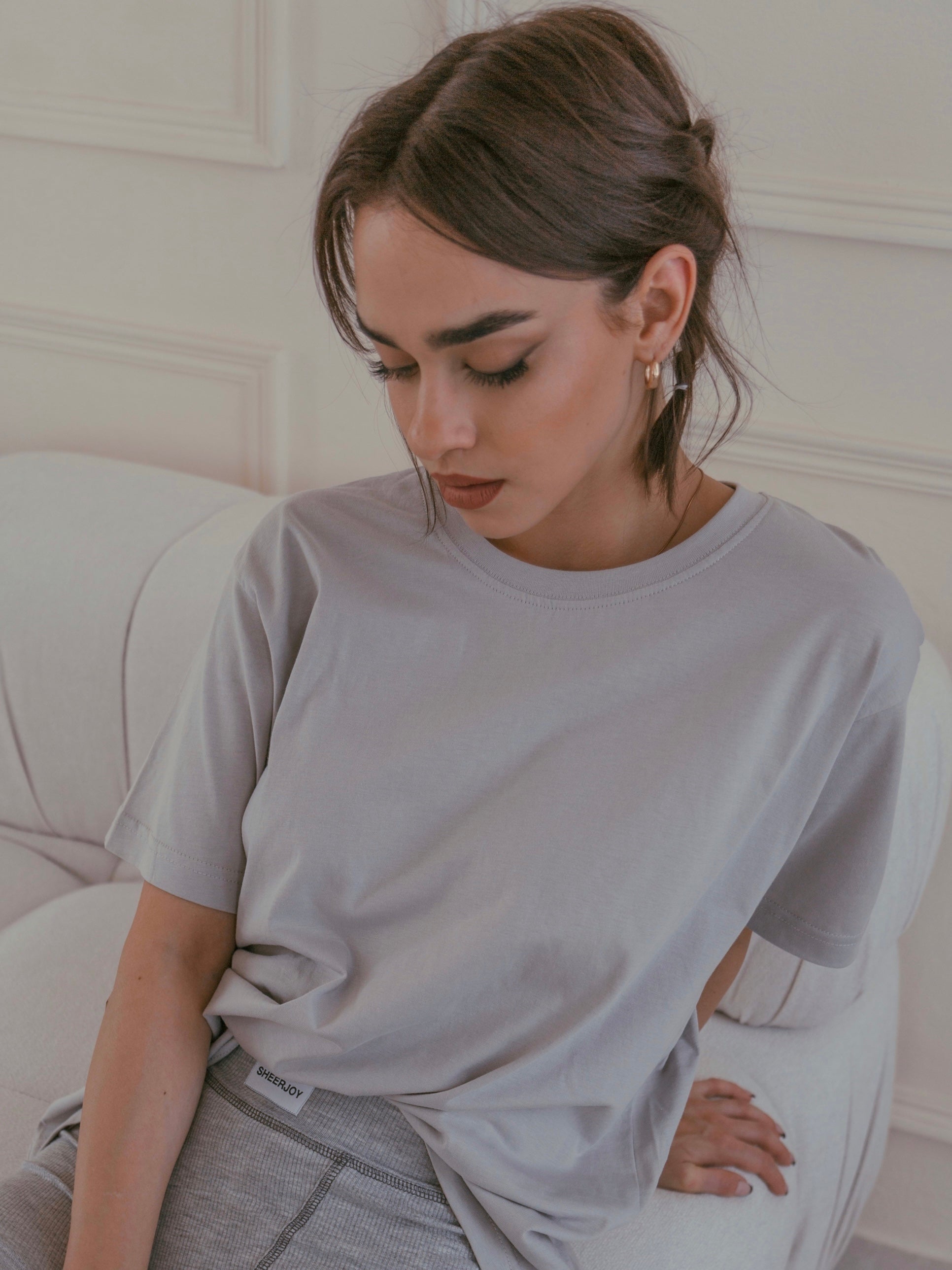 Oversized Basic Logo T GREY | SHEER SIN Lingerie