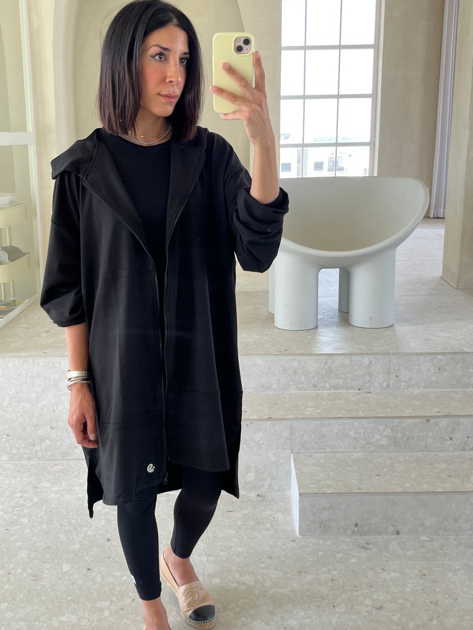 Black Cotton Jacket Long