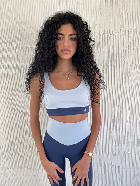 Navy/Sky Blue Yoga Bra Set