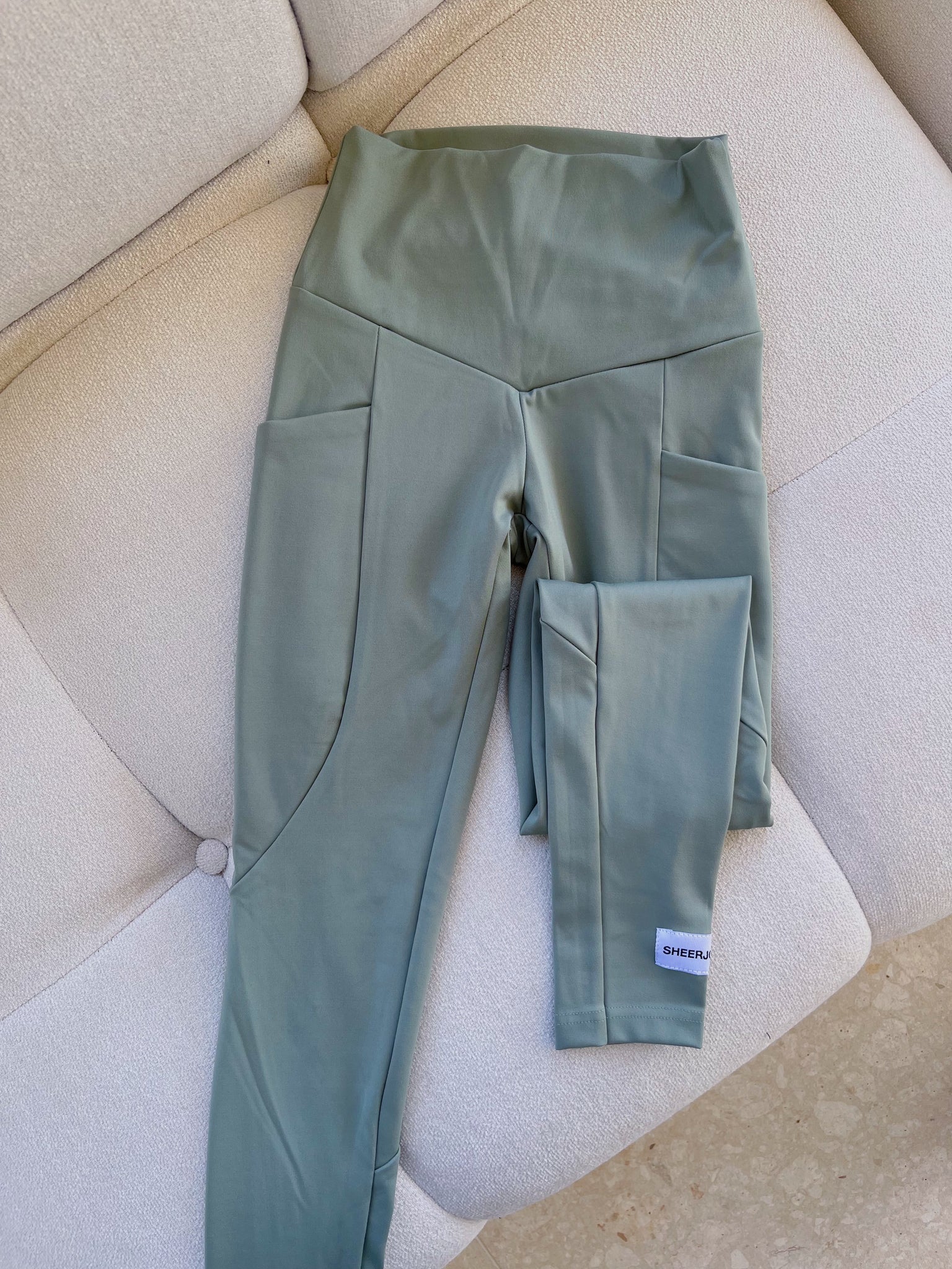 Olive Green Yoga Pants With Pockets