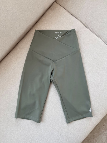 Olive Green Biker Shorts