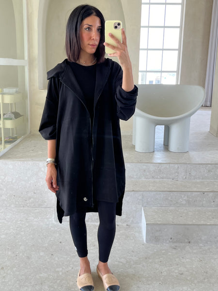 Black Cotton Jacket Long