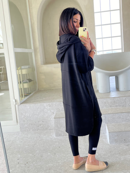 Black Cotton Jacket Long